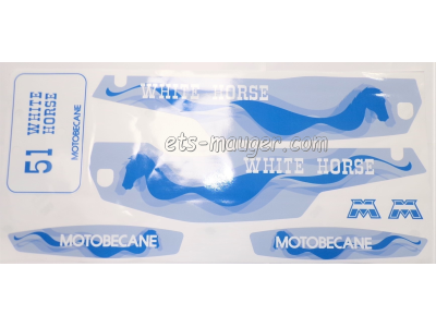 piece detachée mauger Kit autocollant MOTOBECANE 51 WHITE HORSE avec défaut