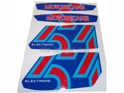 piece detachée mauger Kit autocollant MOTOBECANE 51 V bleu de 1990 à 1995 version 2