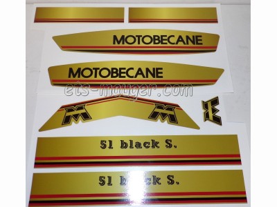 piece detachée mauger Kit autocollant Motobécane 51 BLACK 