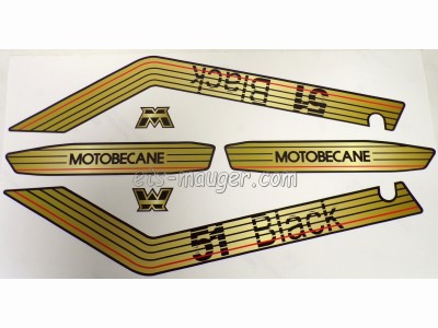 piece detachée mauger Kit autocollant Motobécane 51 BLACK