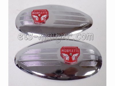 piece detachée mauger Enjoliveur réservoir + logo Mobylette Motobécane AV65 AV76 (lot)