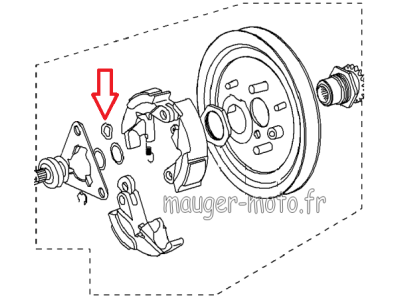 piece detachée mauger Rondelle ondulé embrayage Peugeot 103 SPX RCX