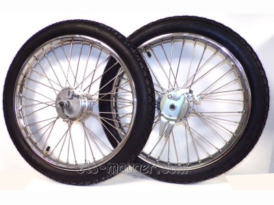 piece detachée mauger Roue complète Peugeot 103 SP VL VS SV MV (paire)