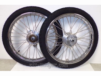 piece detachée mauger Roue complète Peugeot 103 VOGUE (paire)