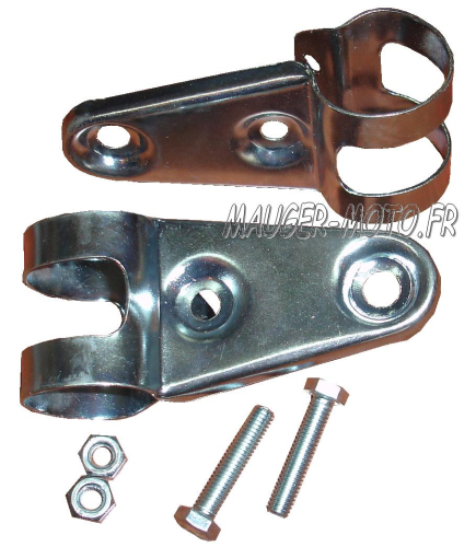 Supports De Phare Pour Moto - 31 Mm - Chrome/Noir - Compatible Avec Accessoires Bike IT / HLBDBLK