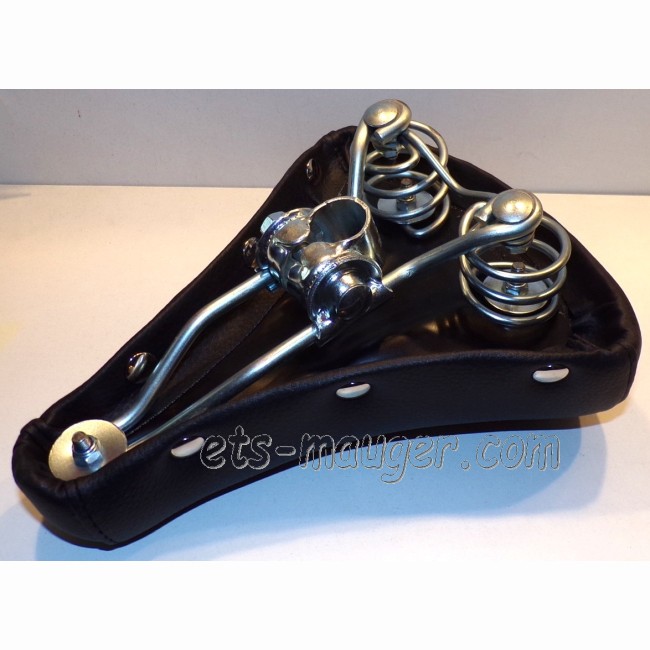 Selle noir à 2 ressort chromé