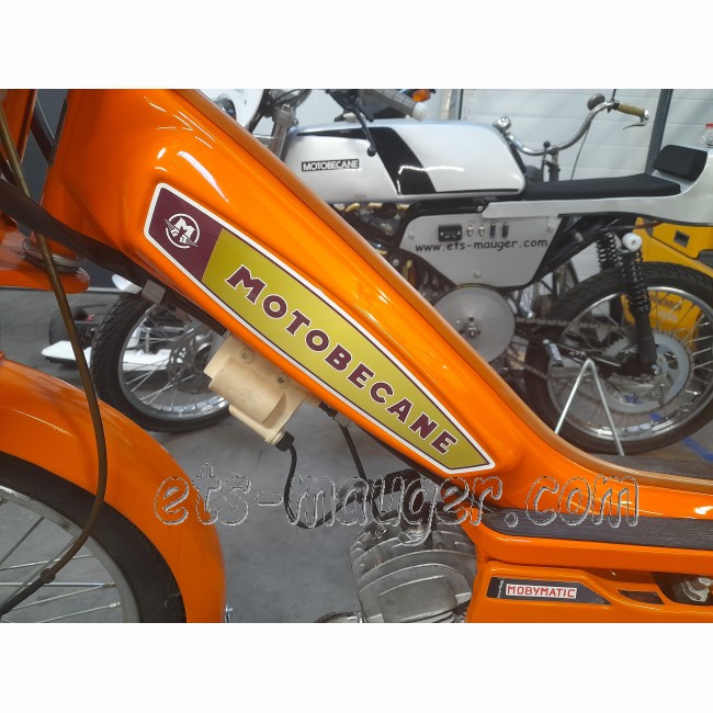 Autocollant réservoir MOTOBECANE 40 50 bordeaux / jaune (paire)