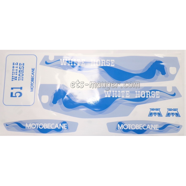 Kit autocollant MOTOBECANE 51 WHITE HORSE avec défaut