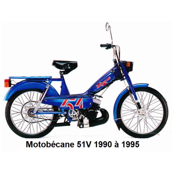 Kit autocollant MOTOBECANE 51 V bleu de 1990 à 1995 version 2