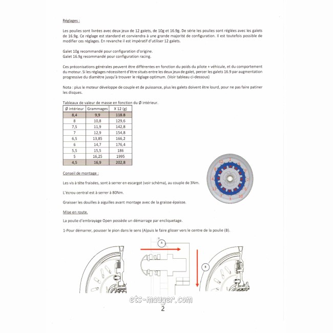 Poulie embrayage  DOPPLER OPEN Peugeot 103 SP / MVL / VOGUE