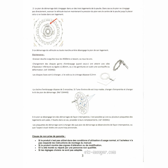 Poulie embrayage  DOPPLER OPEN Peugeot 103 SP / MVL / VOGUE