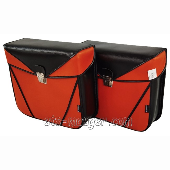 Sacoche type S16 bicolore Noir / orange à sangle (la paire)