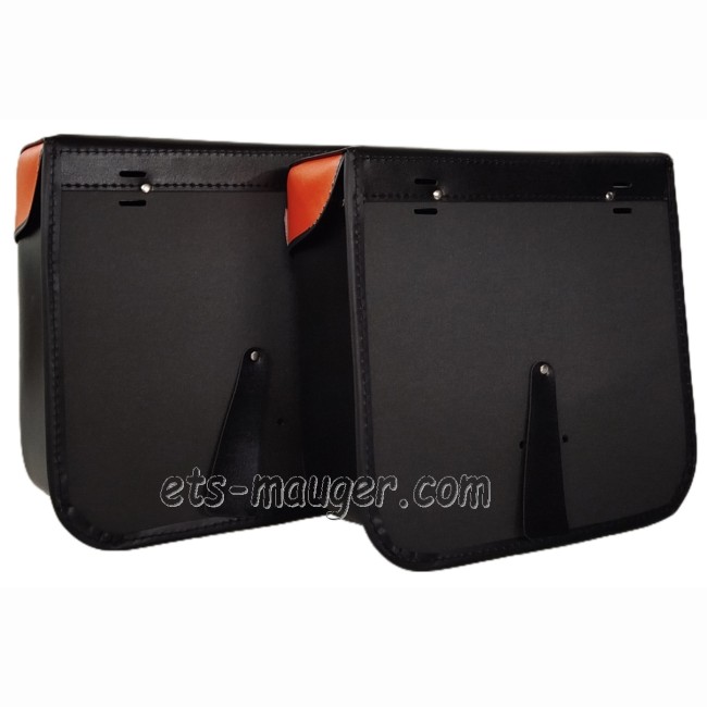 Sacoche type S16 bicolore Noir / orange à sangle (la paire)