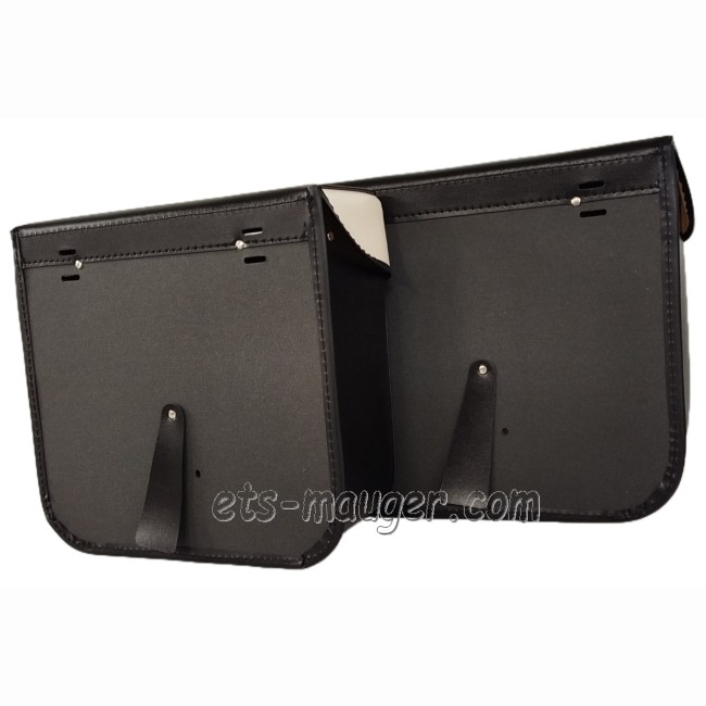 Sacoche type S16 bicolore Noir / crème à sangle (la paire)