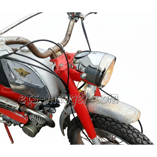 Phare obus chrome 130 mm vitre jaune