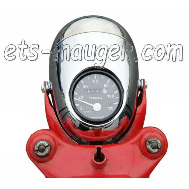 Phare obus chrome 130 mm vitre jaune