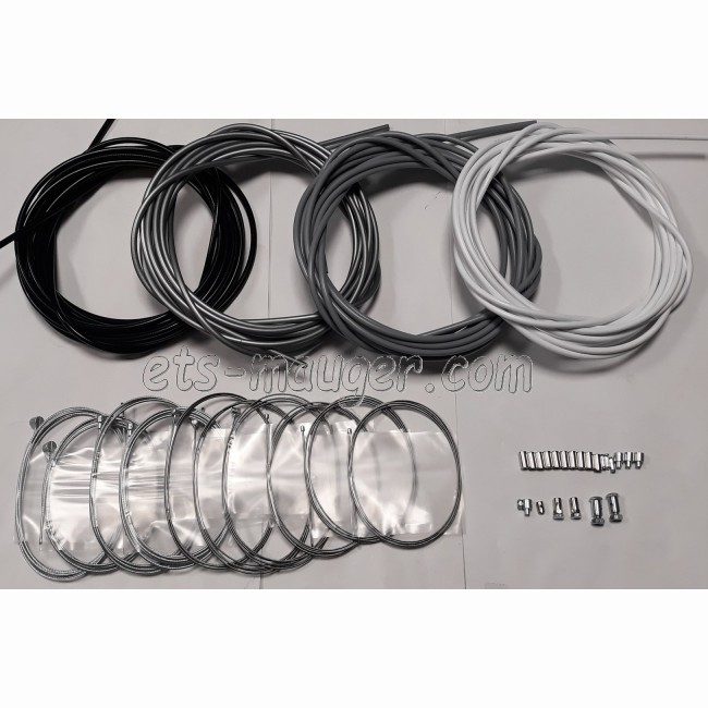 Kit câbles + gaines complet UNIVERSEL gris satiné