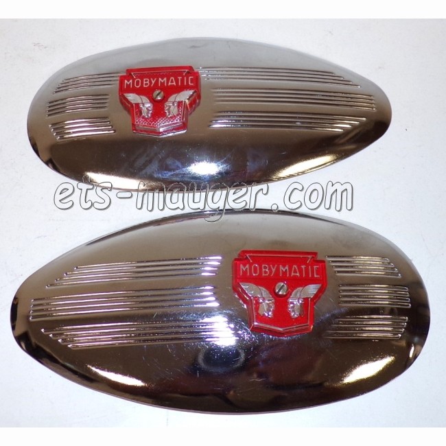 Enjoliveur réservoir + logo Mobymatic Motobécane AV68 AV79 (lot)