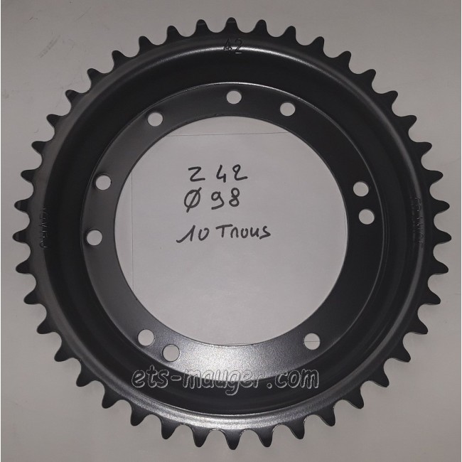 Couronne ø 98 mm 42 dents Peugeot bâtons alu