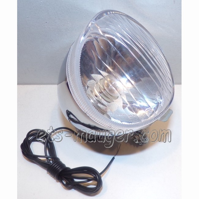 Phare vélo rond chromé