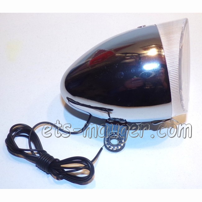 Phare vélo rond chromé