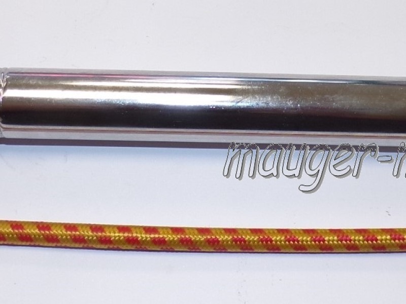 Pompe à Vélo Acier Chromé 300mm – Flexible, Adaptateur Presta/Schrader, Fixations Incluses – Style Vintage